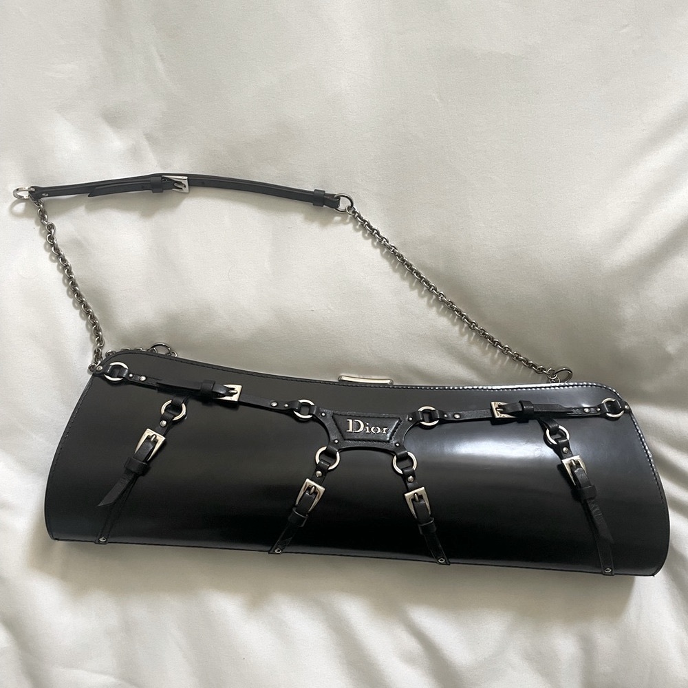 100% Authentic Vintage Christian Dior patent leather shoulder or clutch bag.
